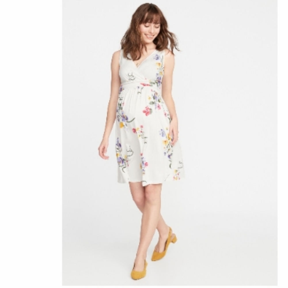 Old Navy cross front waist defined sleeveless MATERNITY dress, size medium